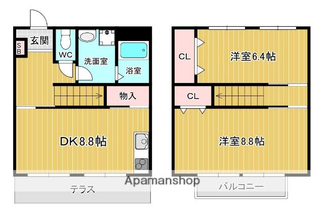 イーハトーブＫＵＲＡ(2DK)の間取り写真