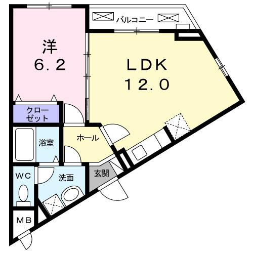 アロッジオ指月(1LDK/2階)の間取り写真