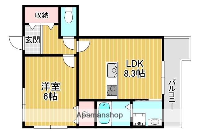 へーベルメゾン新田(1LDK/2階)の間取り写真