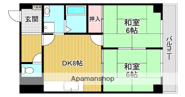 KGビル(2DK/4階)の間取り写真