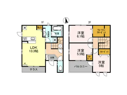 シャンティクラ(3LDK)の間取り写真