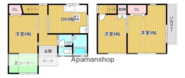 奈良線 城陽駅 徒歩13分 2階建 築53年(3DK)の間取り写真