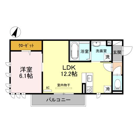 ロータス(1LDK/2階)の間取り写真