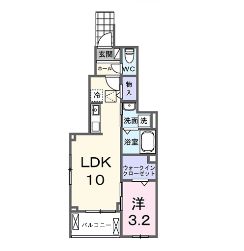 ノースヴィレッジ(1LDK/1階)の間取り写真
