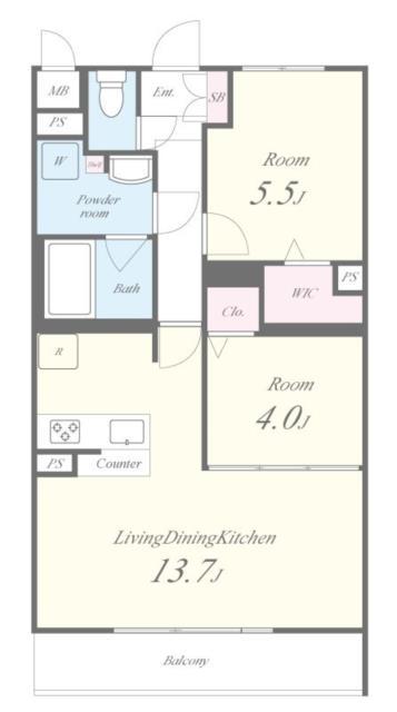 PIAF(2LDK/3階)の間取り写真