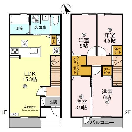 ＤーＲＯＯＭ松井ヶ丘(4LDK)の間取り写真