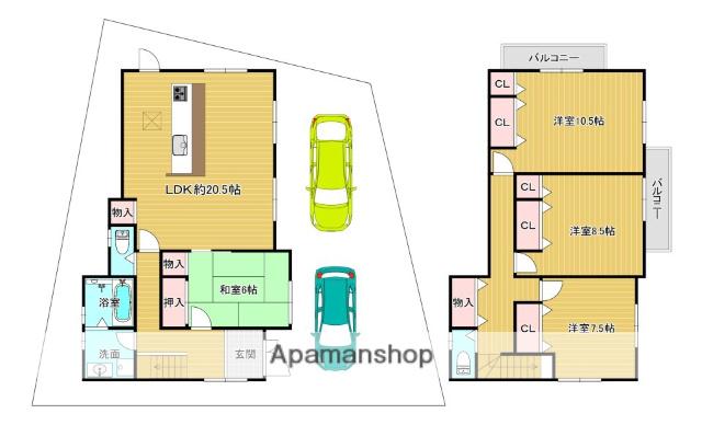 片町線 大住駅 徒歩18分 2階建 新築(4LDK)の間取り写真