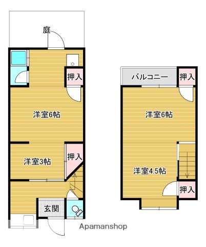 近鉄京都線 久津川駅 徒歩12分 2階建 築58年(4K)の間取り写真
