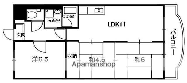コートフラッツタナベ1号棟(3LDK/3階)の間取り写真