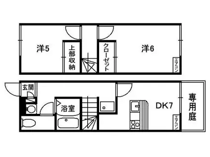 レオパレス ヴィラパルク弐番館(2DK/1階)の間取り写真