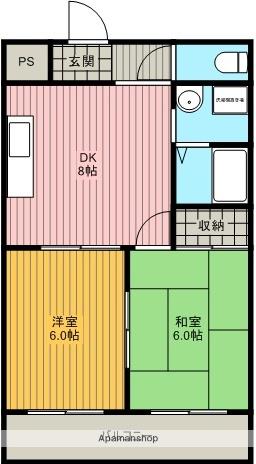 脇田建設ビル(2DK/3階)の間取り写真