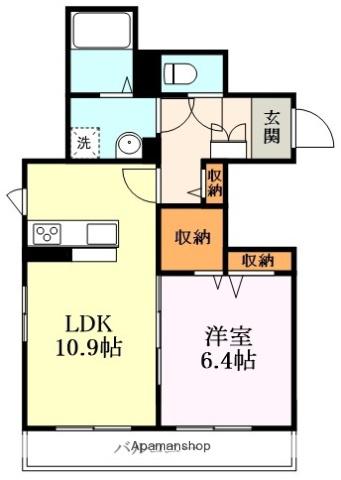 STAR ONE(1LDK/3階)の間取り写真