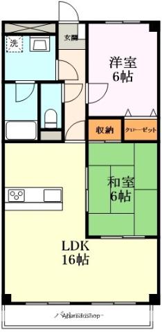 CASAVERDE(2LDK/2階)の間取り写真