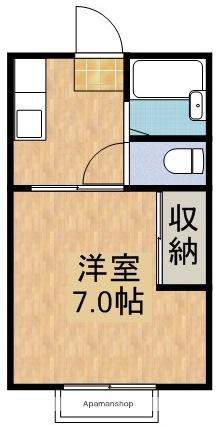 サンライズヒラキ(1K/2階)の間取り写真