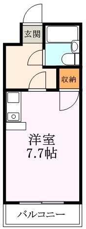 ジョイフルFORTUNE(ワンルーム/4階)の間取り写真