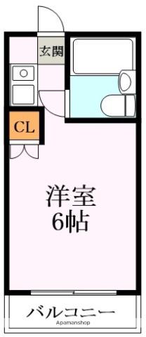 マンション賀園(1K/2階)の間取り写真