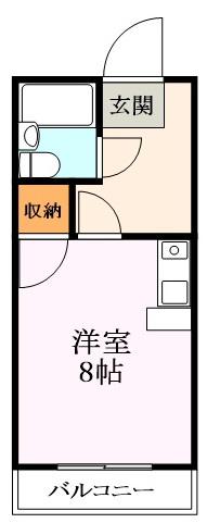 ジョイフル宇治(ワンルーム/1階)の間取り写真
