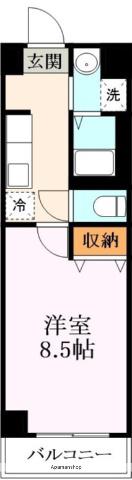 グランシャリオ宇治Ⅰ(1K/2階)の間取り写真