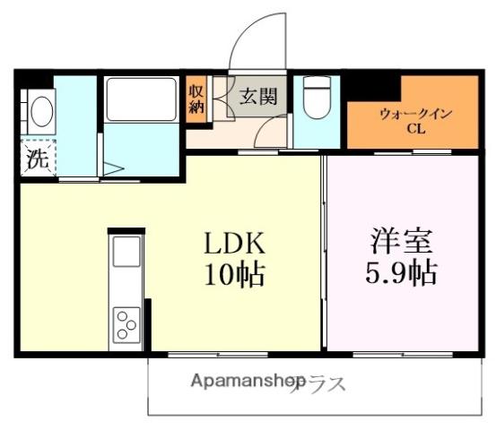 奈良線 黄檗駅(ＪＲ) 徒歩8分 3階建 築13年(1LDK/1階)の間取り写真