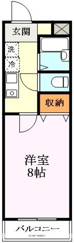 リバーヒルズ(1K/3階)の間取り写真