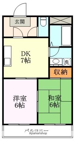 ノースパレス27(2DK/2階)の間取り写真