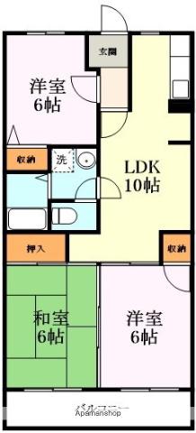 グリーンサム壱番館(3LDK/2階)の間取り写真