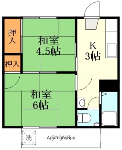 グリーンセイカ(2K/1階)の間取り写真