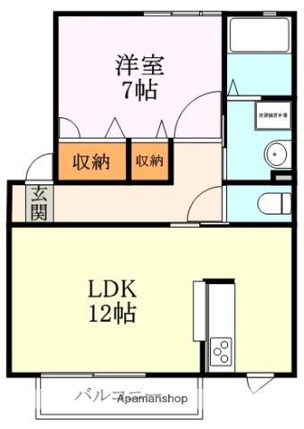 サンライズ城陽(1LDK/2階)の間取り写真