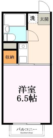 小山ハイツA棟(1K/1階)の間取り写真