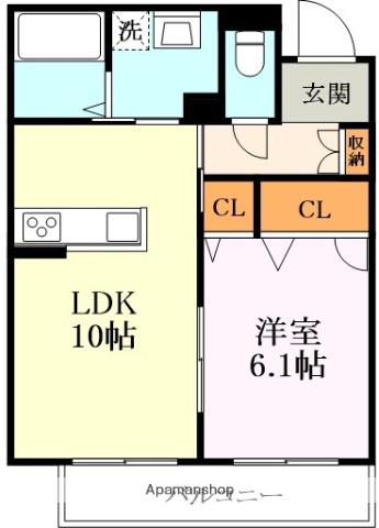 フェリーチェ(1LDK/2階)の間取り写真