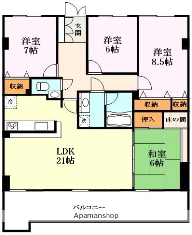 ライオンズマンション京都淀第2(4LDK/4階)の間取り写真
