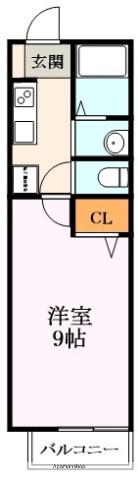 ノース・ヒル(1K/1階)の間取り写真