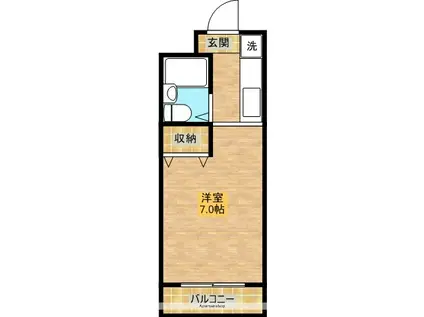 グレセントYYUⅡ(ワンルーム/4階)の間取り写真
