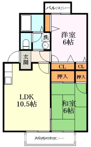 フェニックス・ヴィラ(2LDK/2階)の間取り写真
