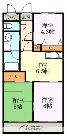 ラヴェンダーホームズ(3DK/3階)の間取り写真