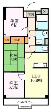 ラポート小林(3LDK/6階)の間取り写真