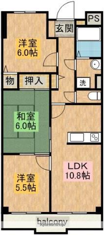 ラポート小林(3LDK/3階)の間取り写真