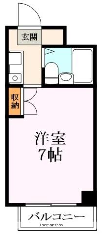 フォンティーヌ(1K/3階)の間取り写真