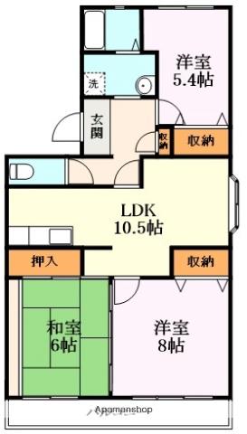 第二西川マンション(3DK/3階)の間取り写真