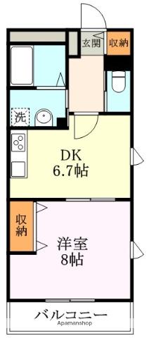 エルメゾン GINGA(1DK/2階)の間取り写真