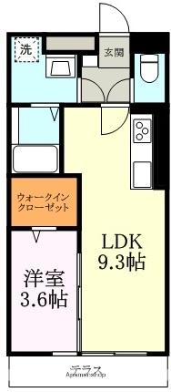 シンフォニー久津川(1LDK/1階)の間取り写真