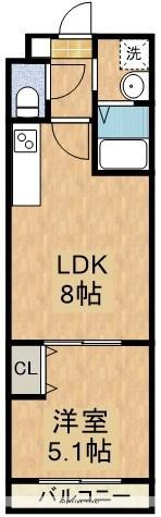 CULTI京都六地蔵(1LDK/3階)の間取り写真