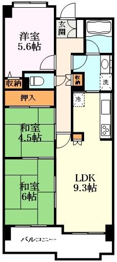 宇治黄檗パーク・ホームズ(3LDK/1階)の間取り写真