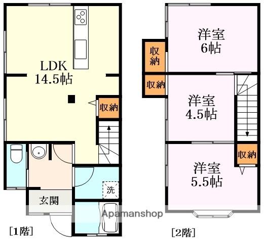 近鉄京都線 小倉駅(京都) 徒歩9分 2階建 築40年(3LDK)の間取り写真