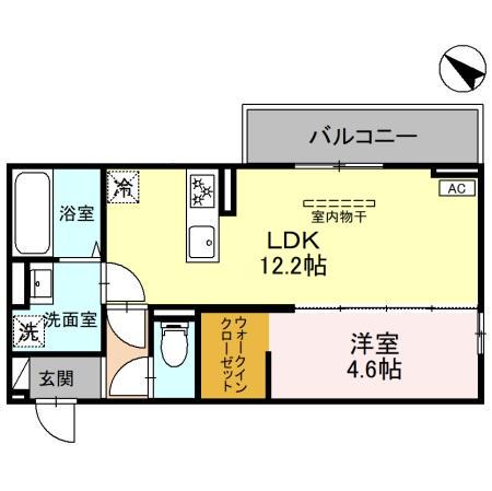MON AMOUR知原(1LDK/3階)の間取り写真