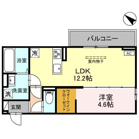 MON AMOUR知原(1LDK/2階)の間取り写真