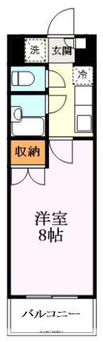 エーデルワイス61(1K/1階)の間取り写真