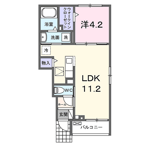 ファーイーストコート・2(1LDK/1階)の間取り写真