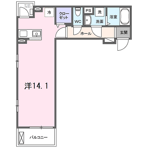 ガーデン・アイリス(ワンルーム/2階)の間取り写真