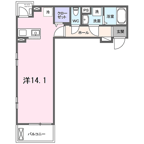 ガーデン・アイリス(ワンルーム/3階)の間取り写真